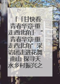 「甘快看·青春华章·重走西北角」“青春华章·重走西北角”采访团走进花舞南山 探寻天水乡村振兴之路