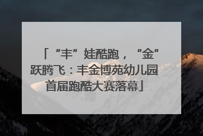 “丰”娃酷跑，“金”跃腾飞：丰金博苑幼儿园首届跑酷大赛落幕