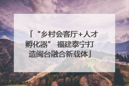 “乡村会客厅+人才孵化器” 福建泰宁打造闽台融合新载体