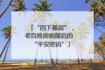 “四下基层”，老百姓房前屋后的“平安密码”