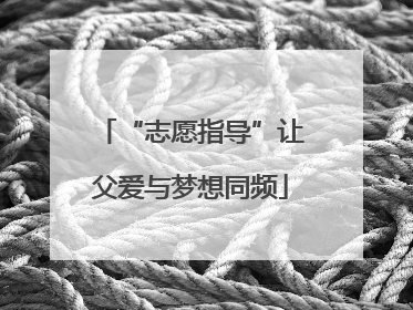“志愿指导”让父爱与梦想同频