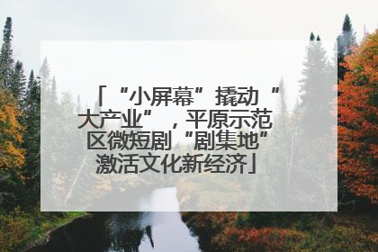 “小屏幕”撬动“大产业”，平原示范区微短剧“剧集地”激活文化新经济