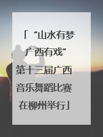 “山水有梦 广西有戏”第十三届广西音乐舞蹈比赛在柳州举行