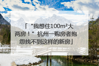 “我想住100m²大两房！”杭州一购房者抱怨找不到这样的新房