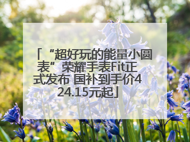 “超好玩的能量小圆表”荣耀手表Fit正式发布 国补到手价424.15元起
