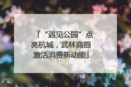 “遇见公园”点亮杭城，武林商圈激活消费新动能