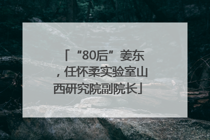 “80后”姜东，任怀柔实验室山西研究院副院长