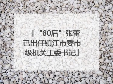 “80后”张蕾已出任镇江市委市级机关工委书记
