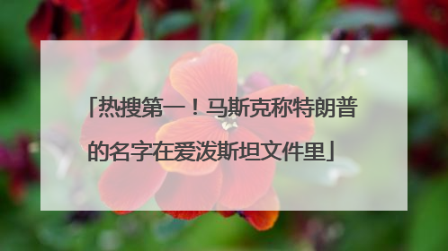 热搜第一！马斯克称特朗普的名字在爱泼斯坦文件里