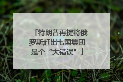 特朗普再提将俄罗斯赶出七国集团是个“大错误”