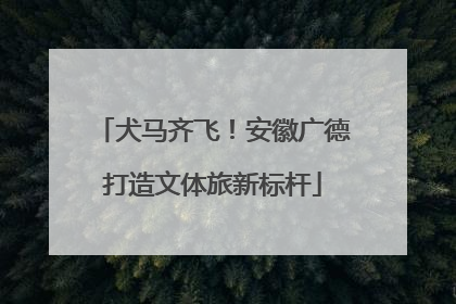 犬马齐飞！安徽广德打造文体旅新标杆