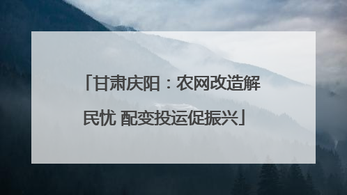 甘肃庆阳：农网改造解民忧 配变投运促振兴