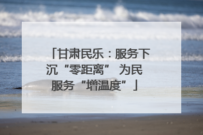 甘肃民乐：服务下沉“零距离” 为民服务“增温度”