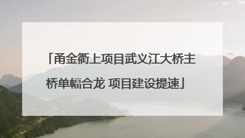 甬金衢上项目武义江大桥主桥单幅合龙 项目建设提速