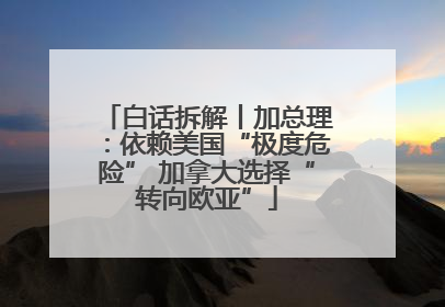 白话拆解丨加总理：依赖美国“极度危险” 加拿大选择“转向欧亚”