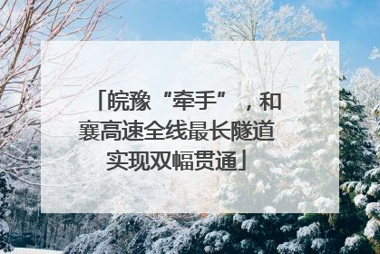 皖豫“牵手”，和襄高速全线最长隧道实现双幅贯通