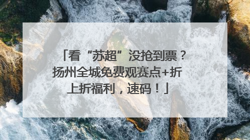 看“苏超”没抢到票？扬州全城免费观赛点+折上折福利，速码！