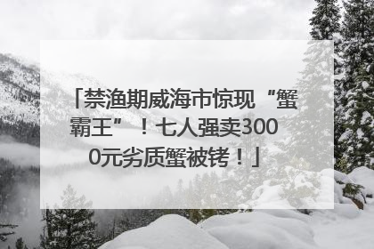 禁渔期威海市惊现“蟹霸王”！七人强卖3000元劣质蟹被铐！