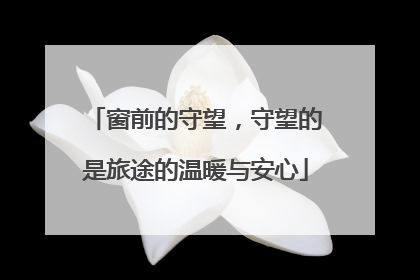 窗前的守望，守望的是旅途的温暖与安心