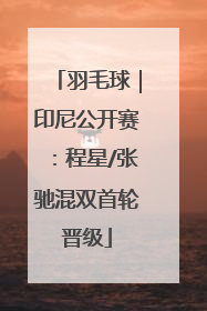 羽毛球｜印尼公开赛：程星/张驰混双首轮晋级
