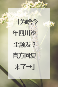 为啥今年四川沙尘频发？官方回复来了→