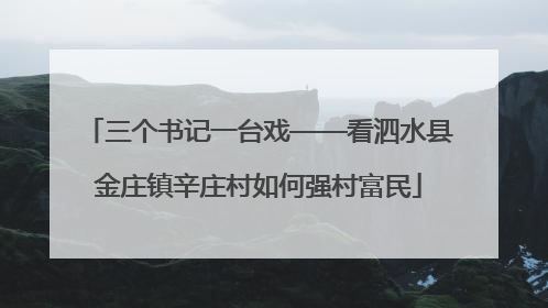 三个书记一台戏——看泗水县金庄镇辛庄村如何强村富民