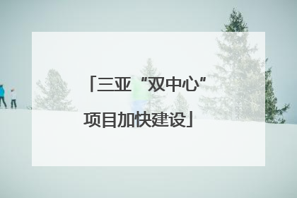 三亚“双中心”项目加快建设