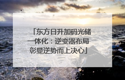 东方日升加码光储一体化：逆变器布局彰显逆势而上决心