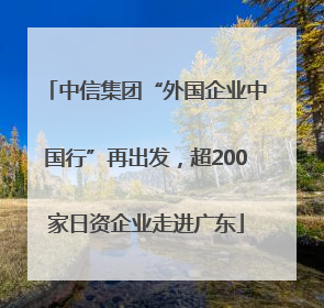 中信集团“外国企业中国行”再出发，超200家日资企业走进广东