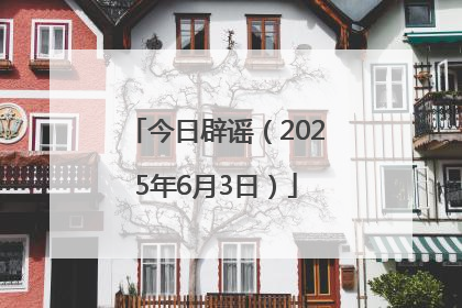 今日辟谣（2025年6月3日）
