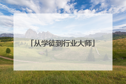 从学徒到行业大师