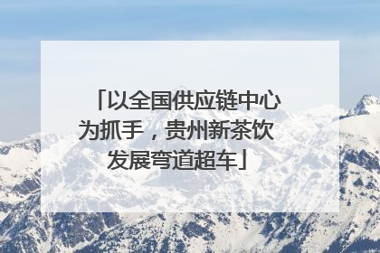 以全国供应链中心为抓手，贵州新茶饮发展弯道超车