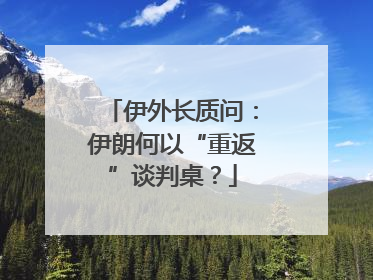 伊外长质问：伊朗何以“重返”谈判桌？
