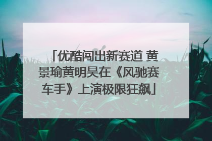 优酷闯出新赛道 黄景瑜黄明昊在《风驰赛车手》上演极限狂飙