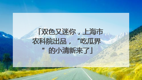 双色又迷你，上海市农科院出品，“吃瓜界”的小清新来了