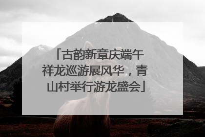 古韵新章庆端午 祥龙巡游展风华，青山村举行游龙盛会