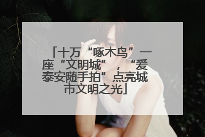 十万“啄木鸟”一座“文明城”，“爱泰安随手拍”点亮城市文明之光
