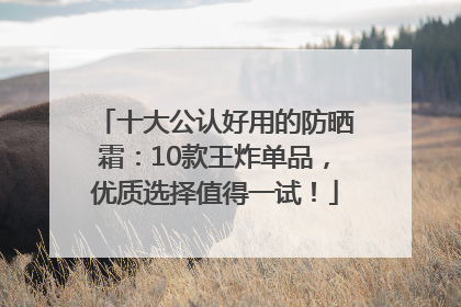 十大公认好用的防晒霜：10款王炸单品，优质选择值得一试！
