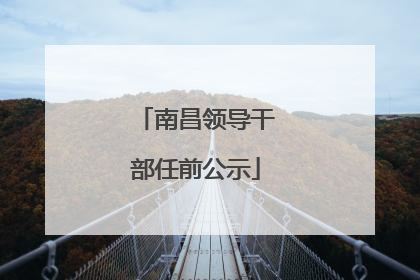 南昌领导干部任前公示