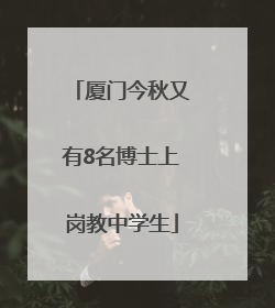 厦门今秋又有8名博士上岗教中学生