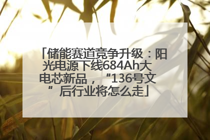 储能赛道竞争升级：阳光电源下线684Ah大电芯新品，“136号文”后行业将怎么走