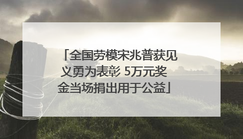 全国劳模宋兆普获见义勇为表彰 5万元奖金当场捐出用于公益