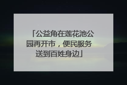 公益角在莲花池公园再开市，便民服务送到百姓身边