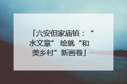 六安但家庙镇：“水文章” 绘就“和美乡村”新画卷