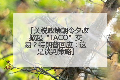 关税政策朝令夕改掀起“TACO”交易？特朗普回应：这是谈判策略