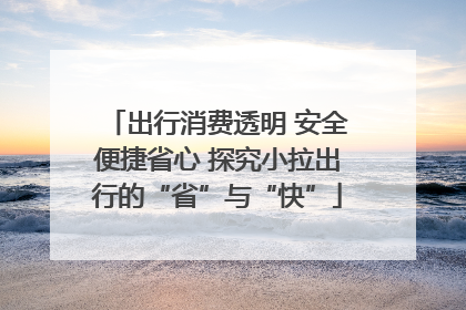出行消费透明 安全便捷省心 探究小拉出行的“省”与“快”