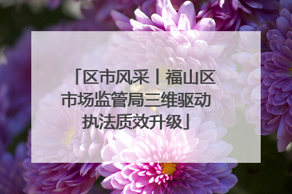 区市风采丨福山区市场监管局三维驱动执法质效升级