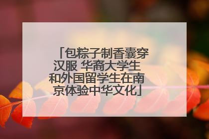 包粽子制香囊穿汉服 华裔大学生和外国留学生在南京体验中华文化