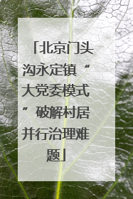 北京门头沟永定镇“大党委模式”破解村居并行治理难题