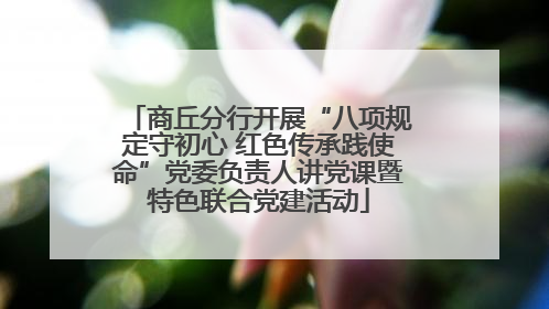 商丘分行开展“八项规定守初心 红色传承践使命”党委负责人讲党课暨特色联合党建活动